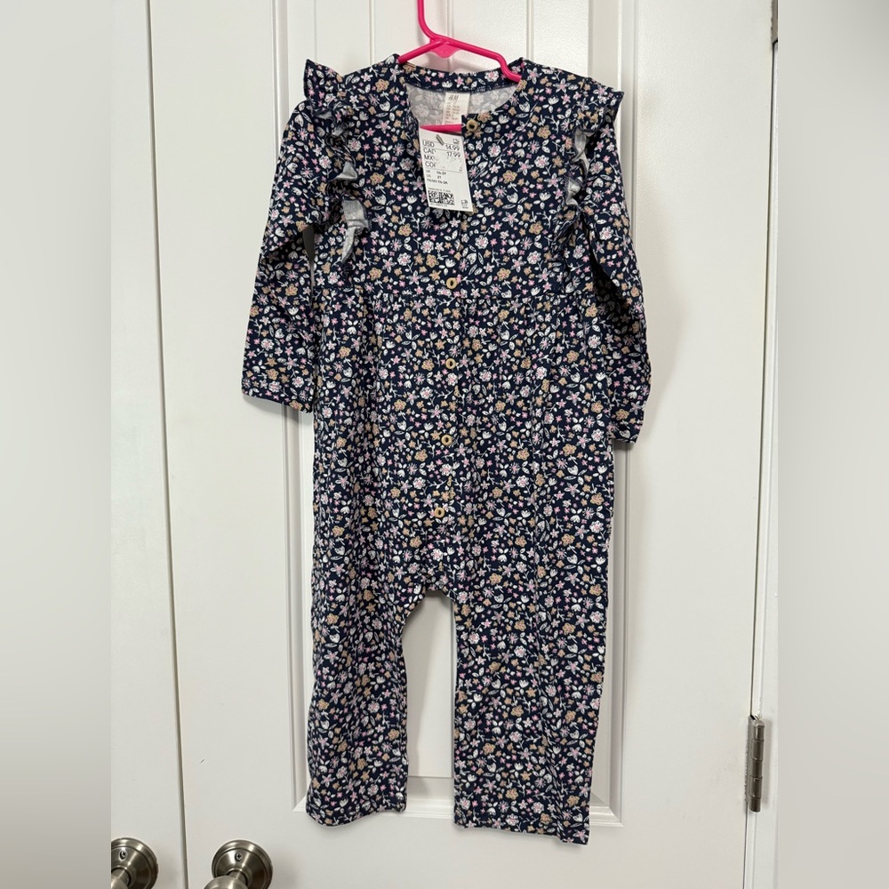 Floral Long Sleeve Jumpsuit, 2T